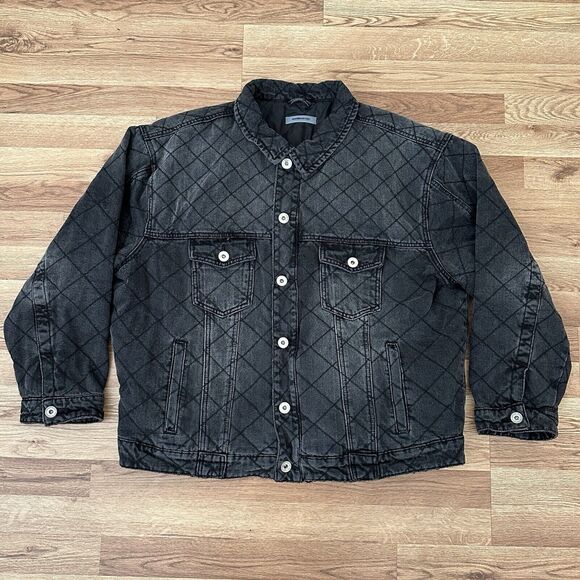 Maniere De Voir Women’s Black Diamond Pattern Button Front Jacket Size M/L - Picture 9 of 9